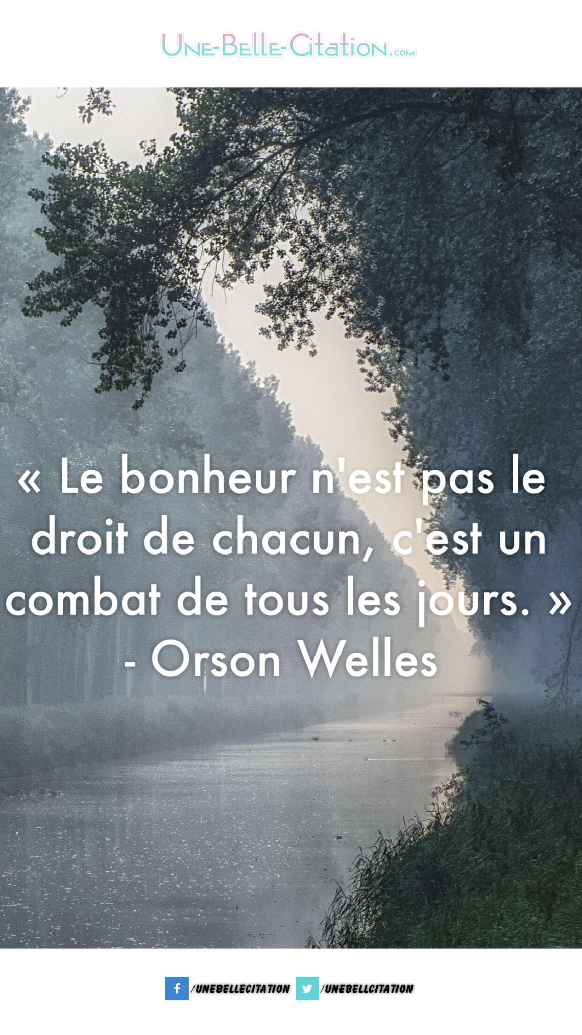 « Le bonheur n’est pas le droit de chacun, c’est le combat de tous les jours. » – Orson Welles